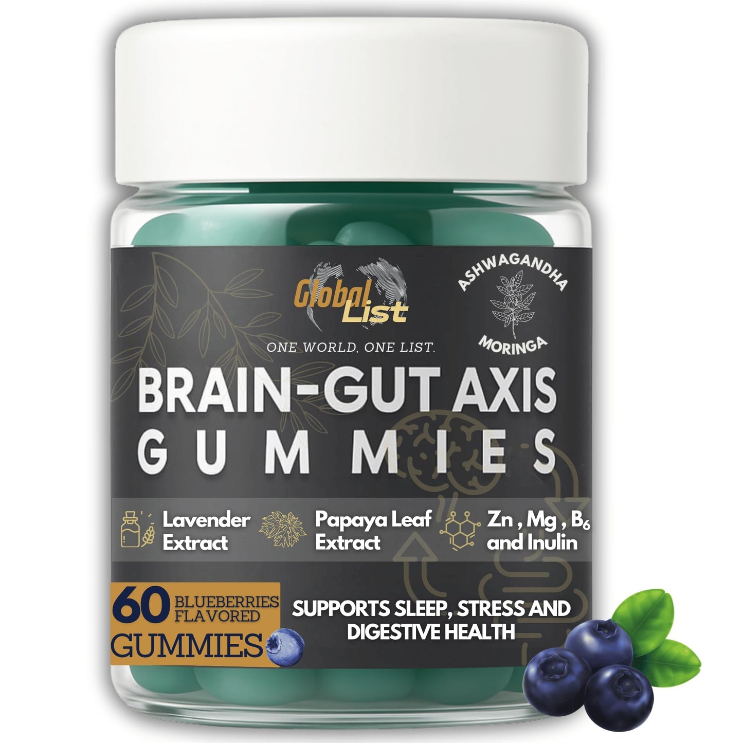 Global-List LLC Gut Health & Bloating Relief Gummies Gummy 60 Count
