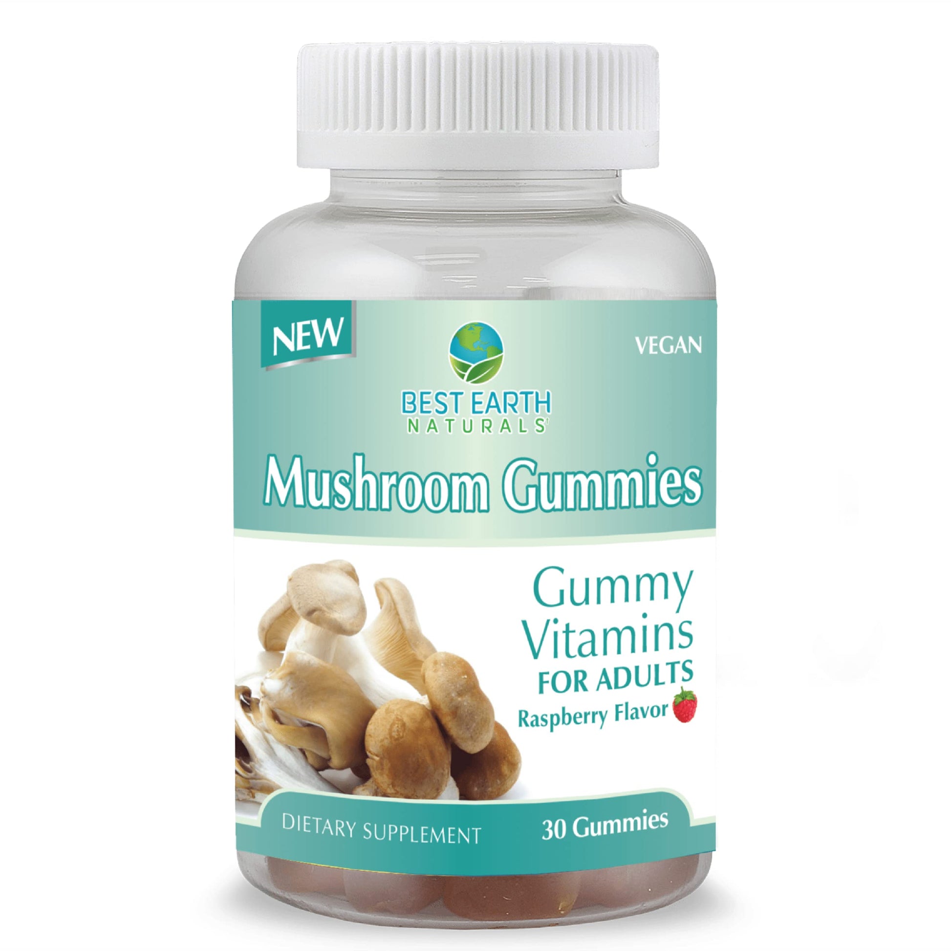 Best Earth Naturals Mushroom Gummy Vitamins Supplement for Energy & Clarity, 30 Gummies