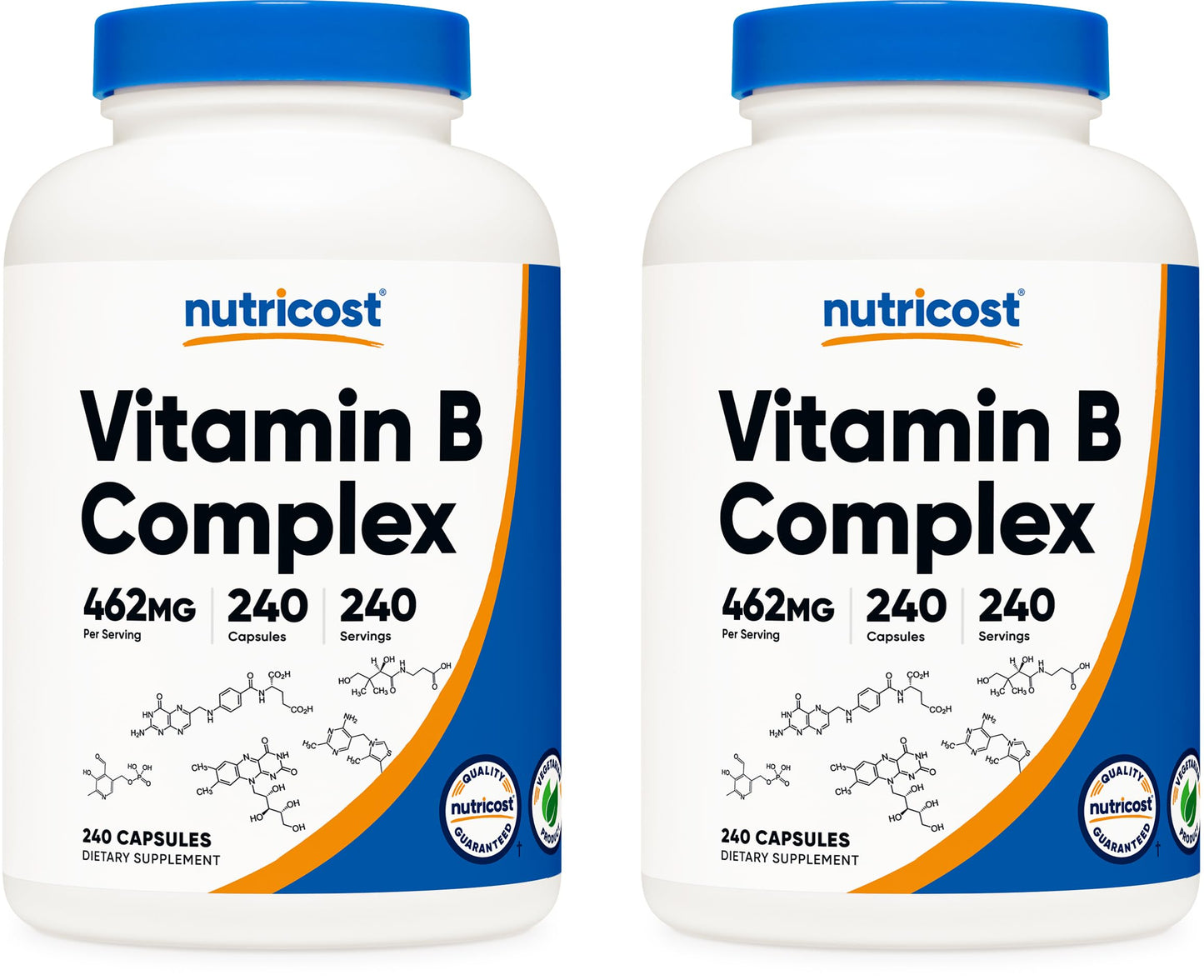 Nutricost Vitamin B Complex 462mg with Vitamin C Energy Complex Capsules 480 Count