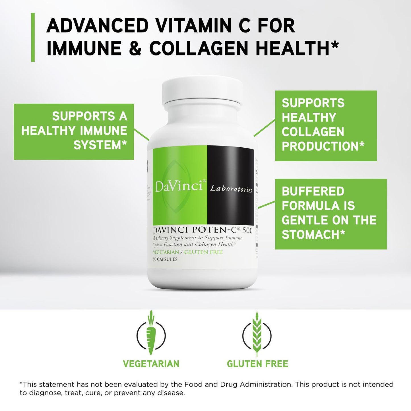 DAVINCI Poten-C 500 Tablets, 1 Count