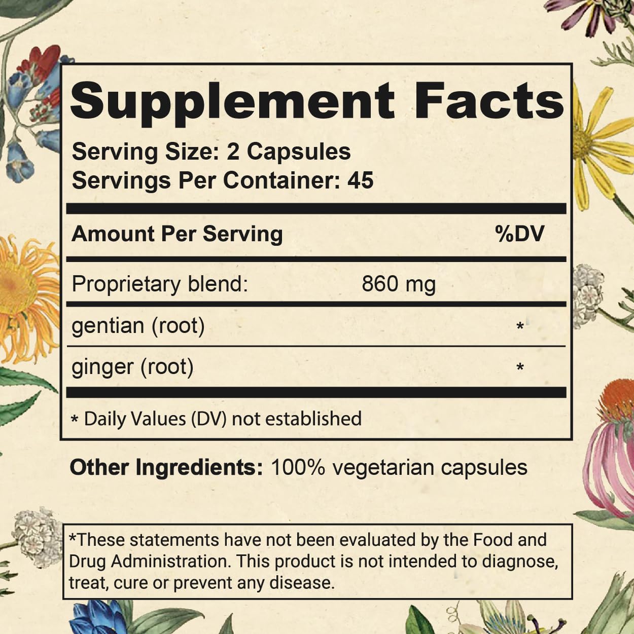 Wise Woman Herbals Gentian & Ginger Capsules, 90 Veg Caps