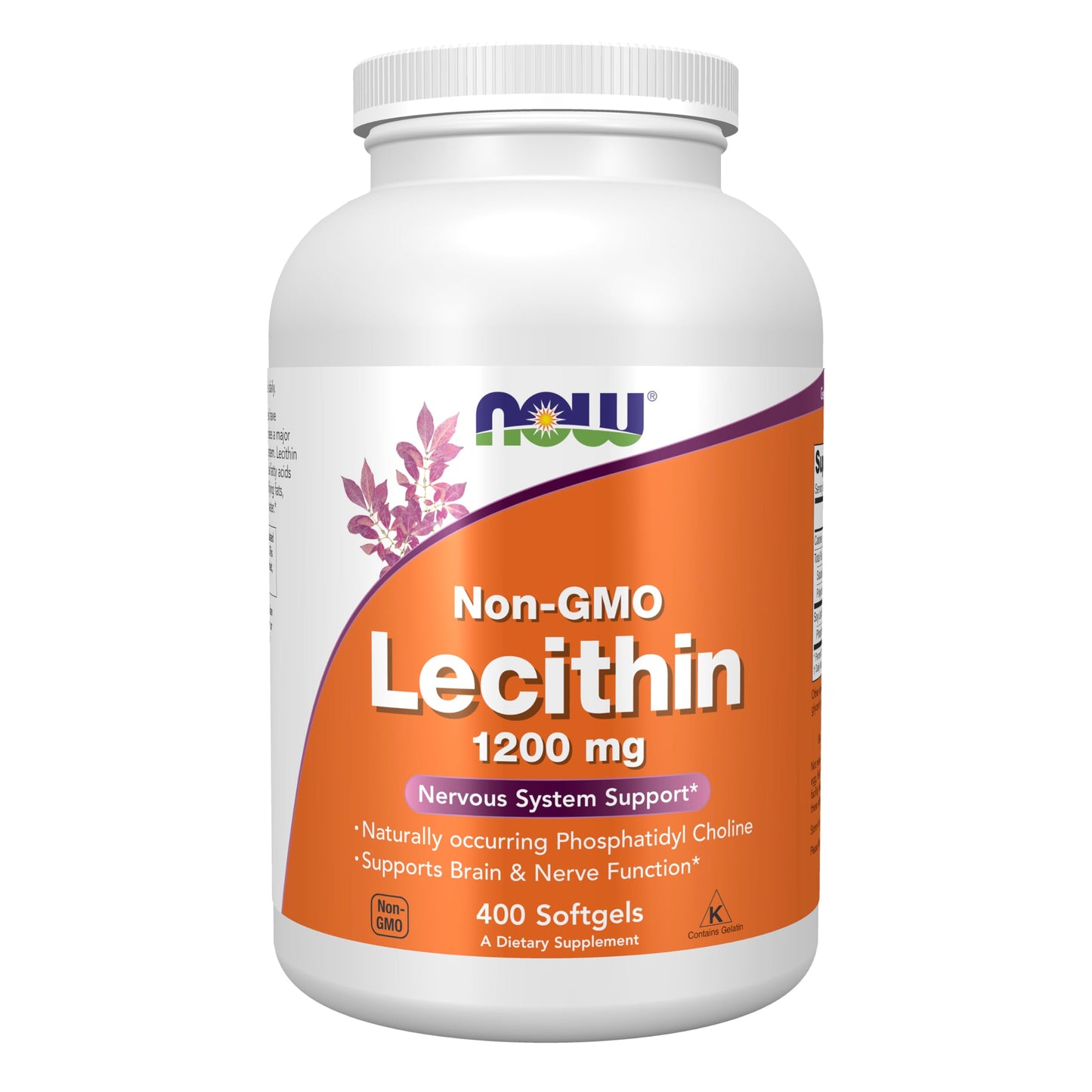 NOW Foods Lecithin 1200 mg with Phosphatidylcholine Softgels 400