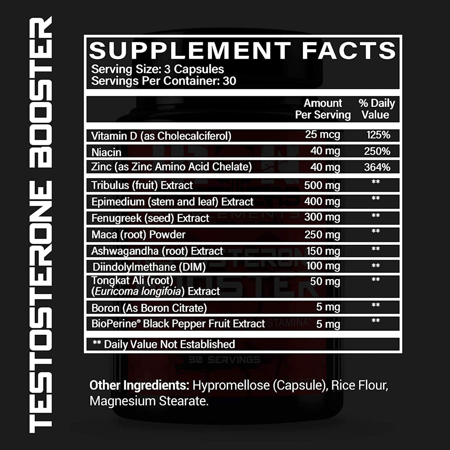 Iron Brothers Supplements Men's Testosterone Support Supplement 270 Capsules