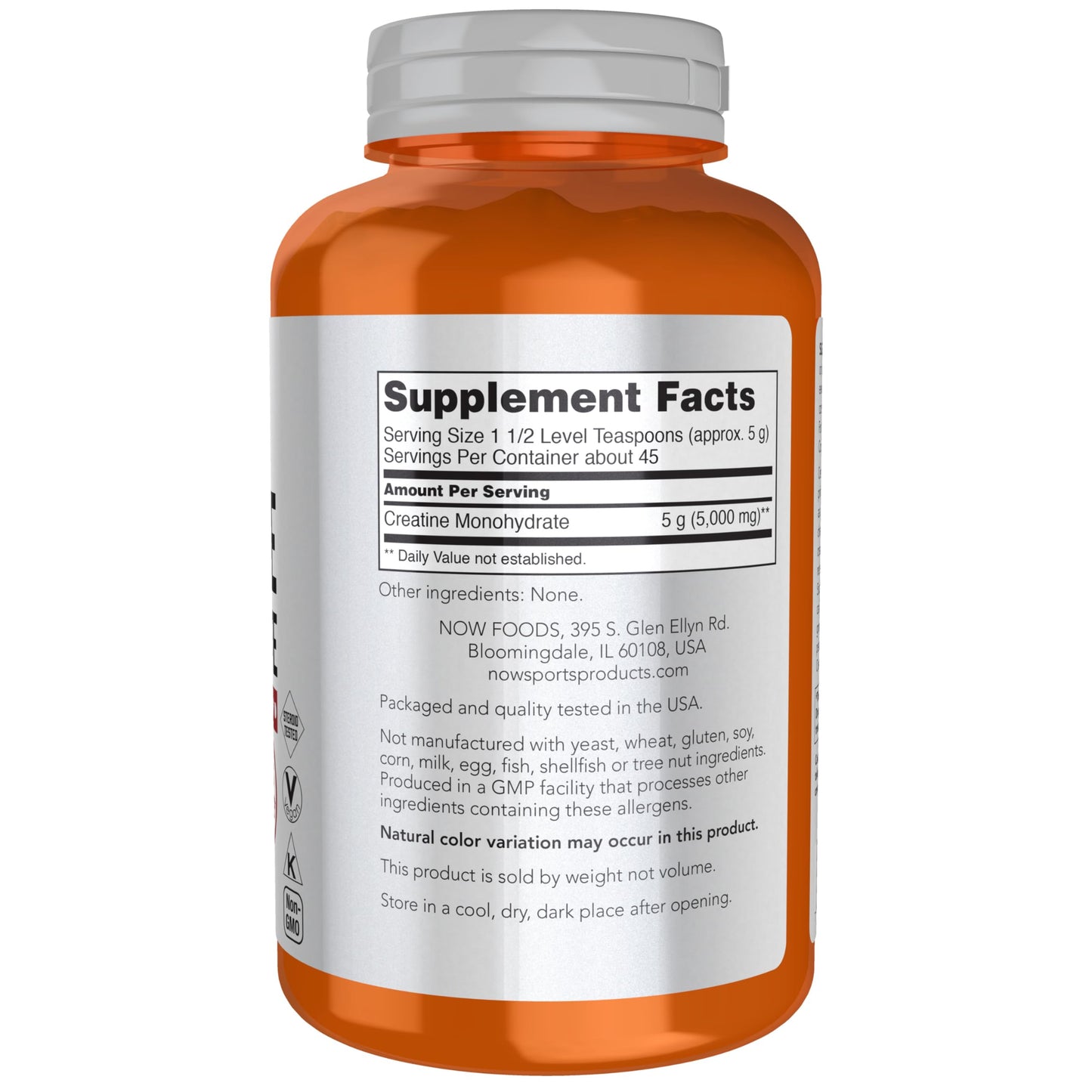 NOW Foods Creatine Monohydrate Powder, 8 oz