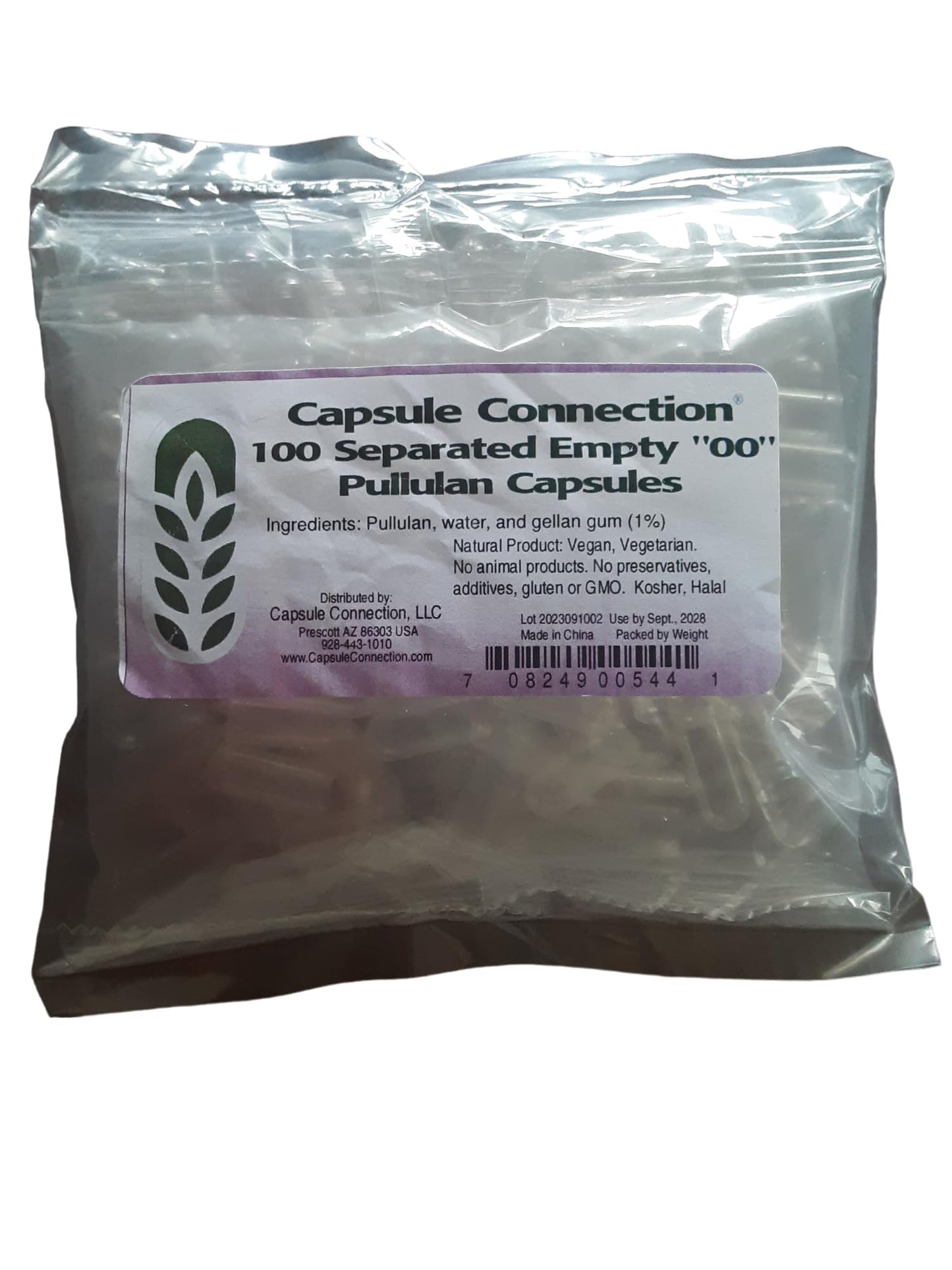 Capsule Connection Separated Empty Pullulan Capsules Size 00, 100 Capsules
