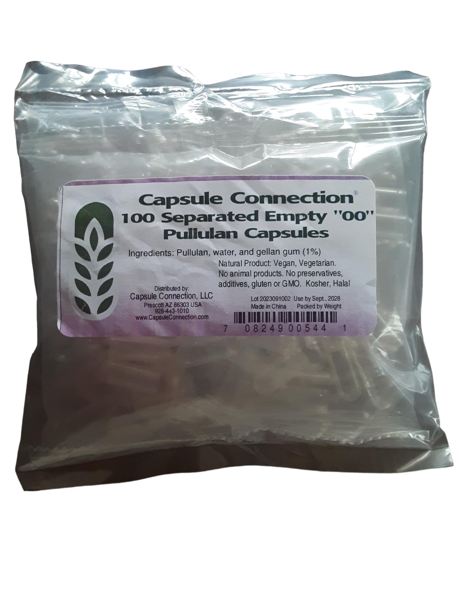 Capsule Connection Separated Empty Pullulan Capsules Size 00, 100 Capsules