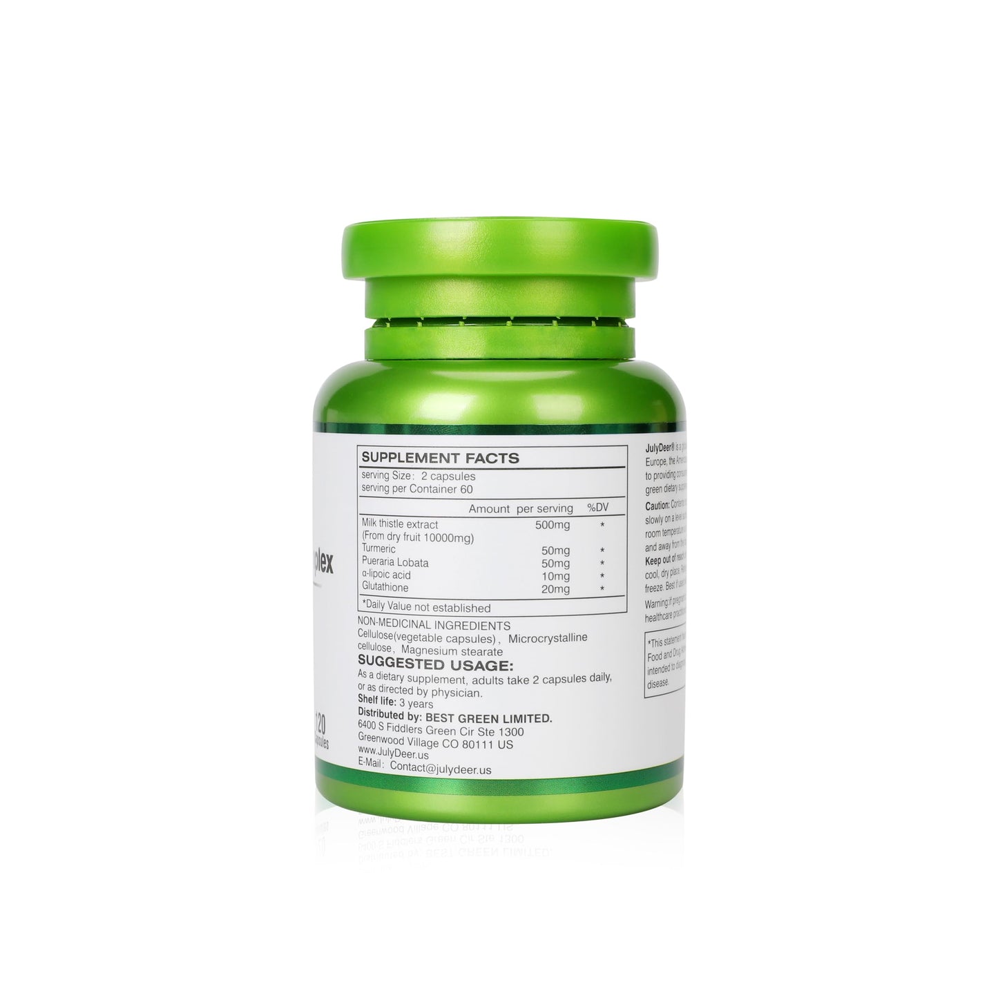 JulyDeer Milk Thistle 500 mg Silymarin Marianum, 240 Capsules