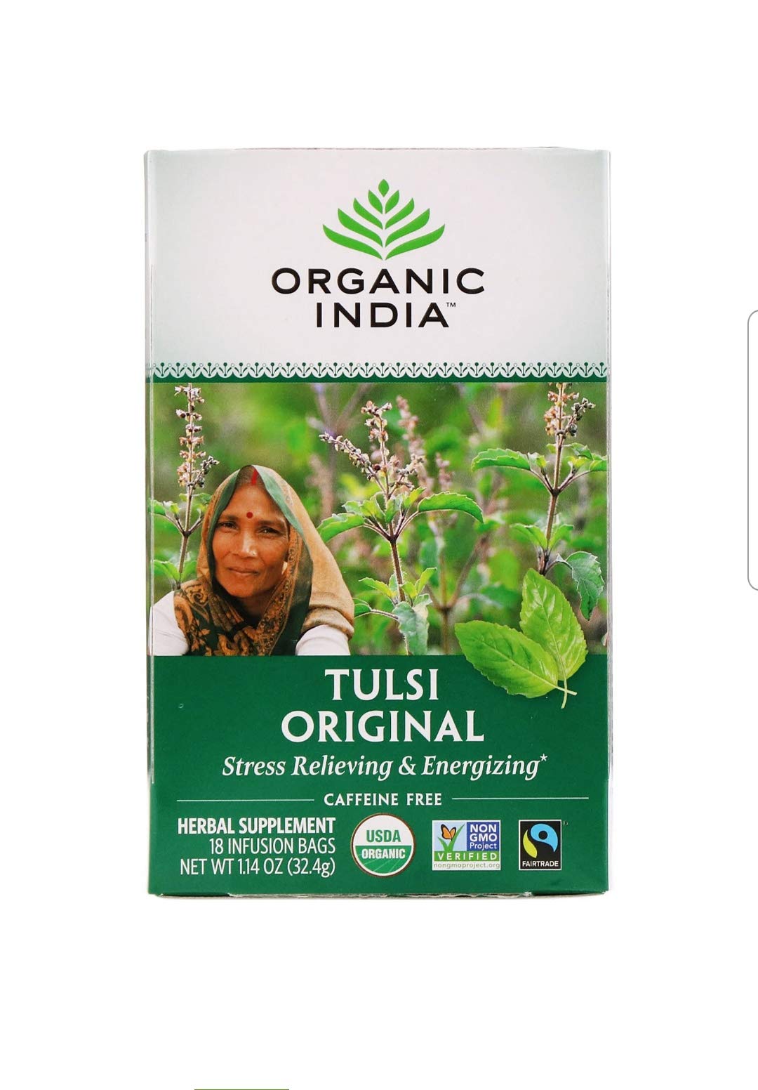 Organic India Tulsi Holy Basil Original Herbal Supplement Powder 1.14