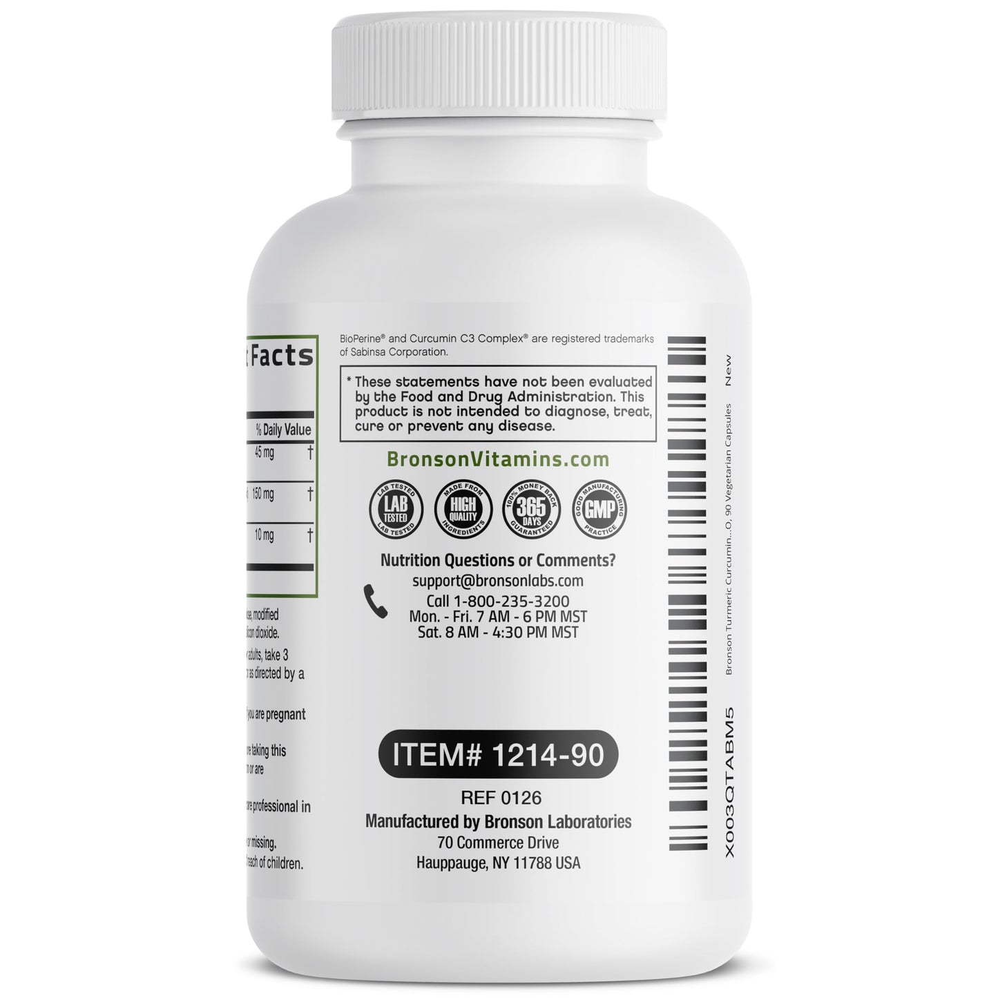 Bronson Turmeric Curcumin Extra Strength Vegetarian Capsules, 90 Count