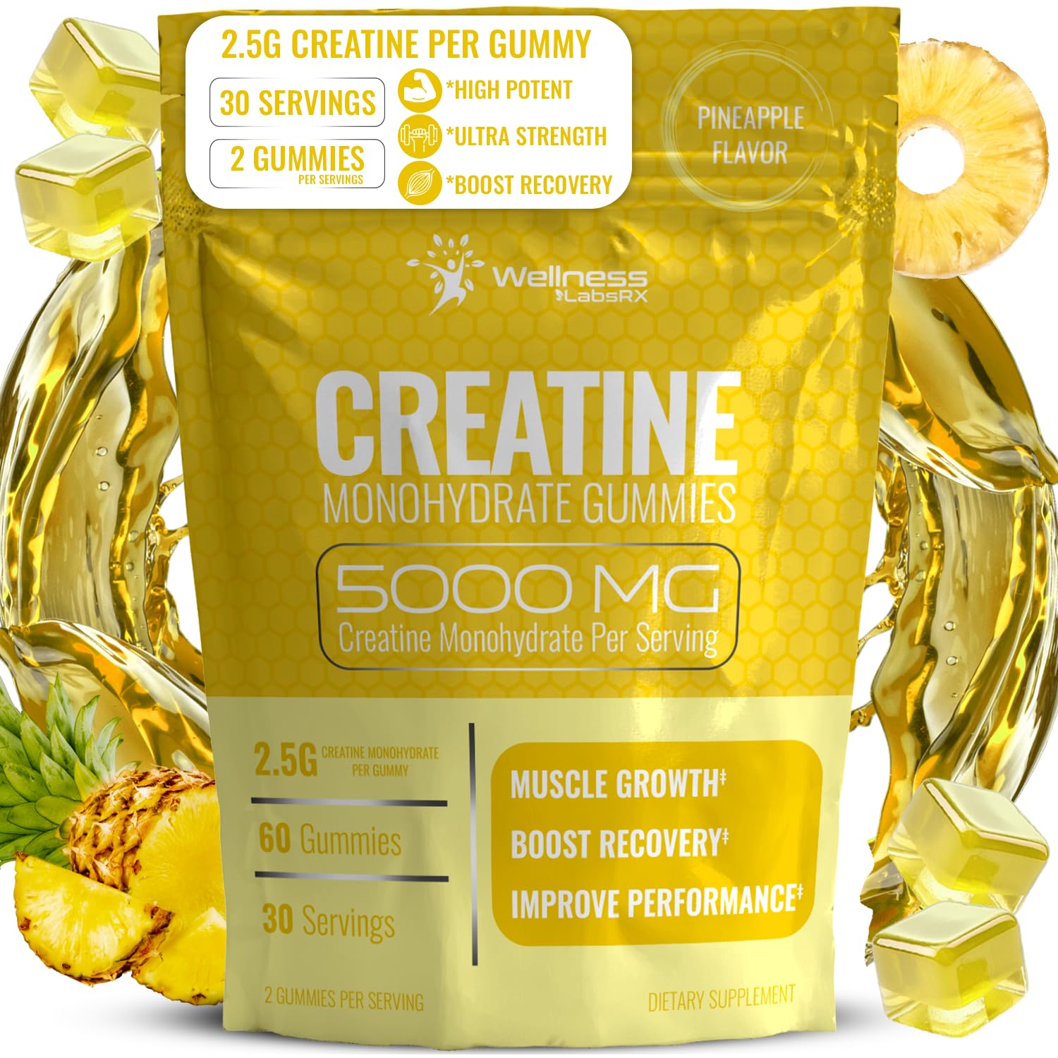WELLNESS LABSRX Creatine Monohydrate Gummy, 60 Count