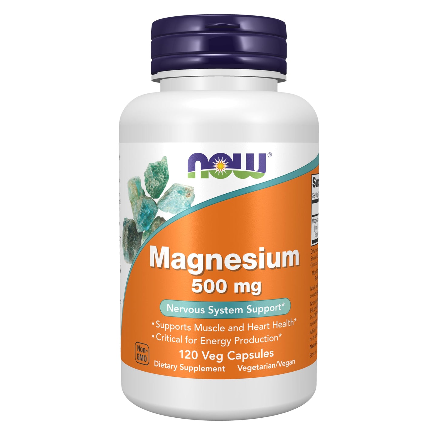 NOW Foods Magnesium 500 mg Nervous System Support, 120 Capsules