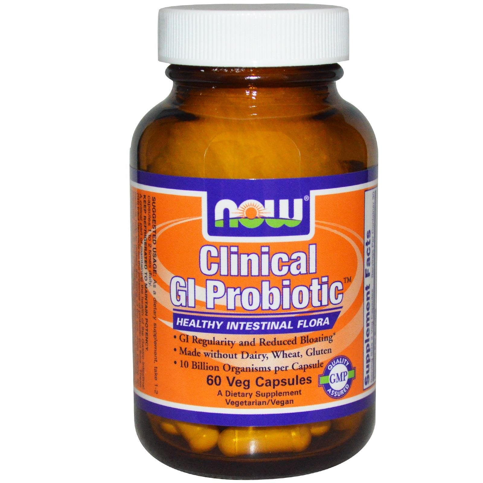 NOW Foods Clinical GI Probiotic Healthy Intestinal Flora Capsules, 60 Count