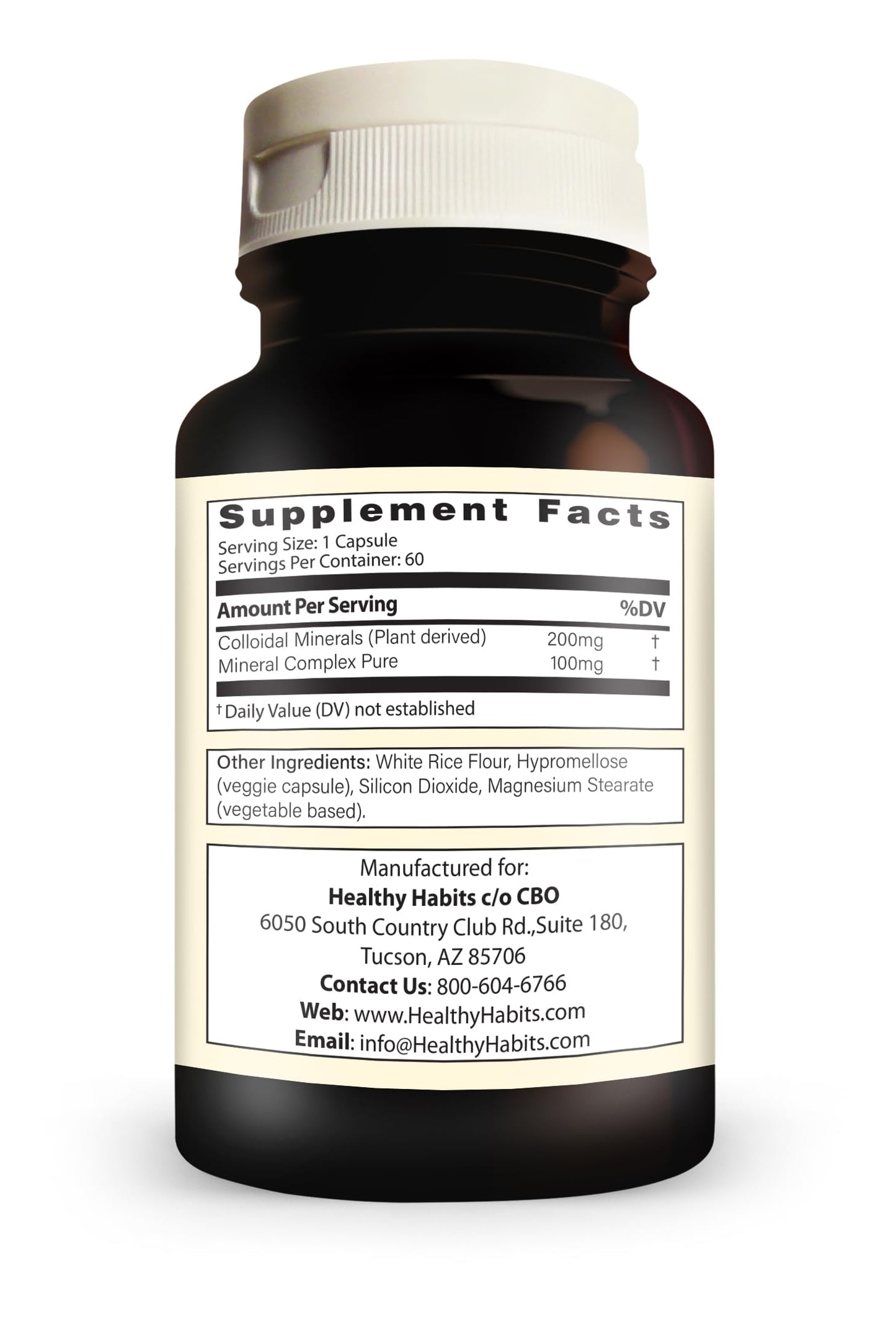 Healthy Habits MINEREX High Potency Complete Mineral Supplement with Sentramin Plant and Sea Bed Minerals derived from Senonian Vegetate 60 Capsules