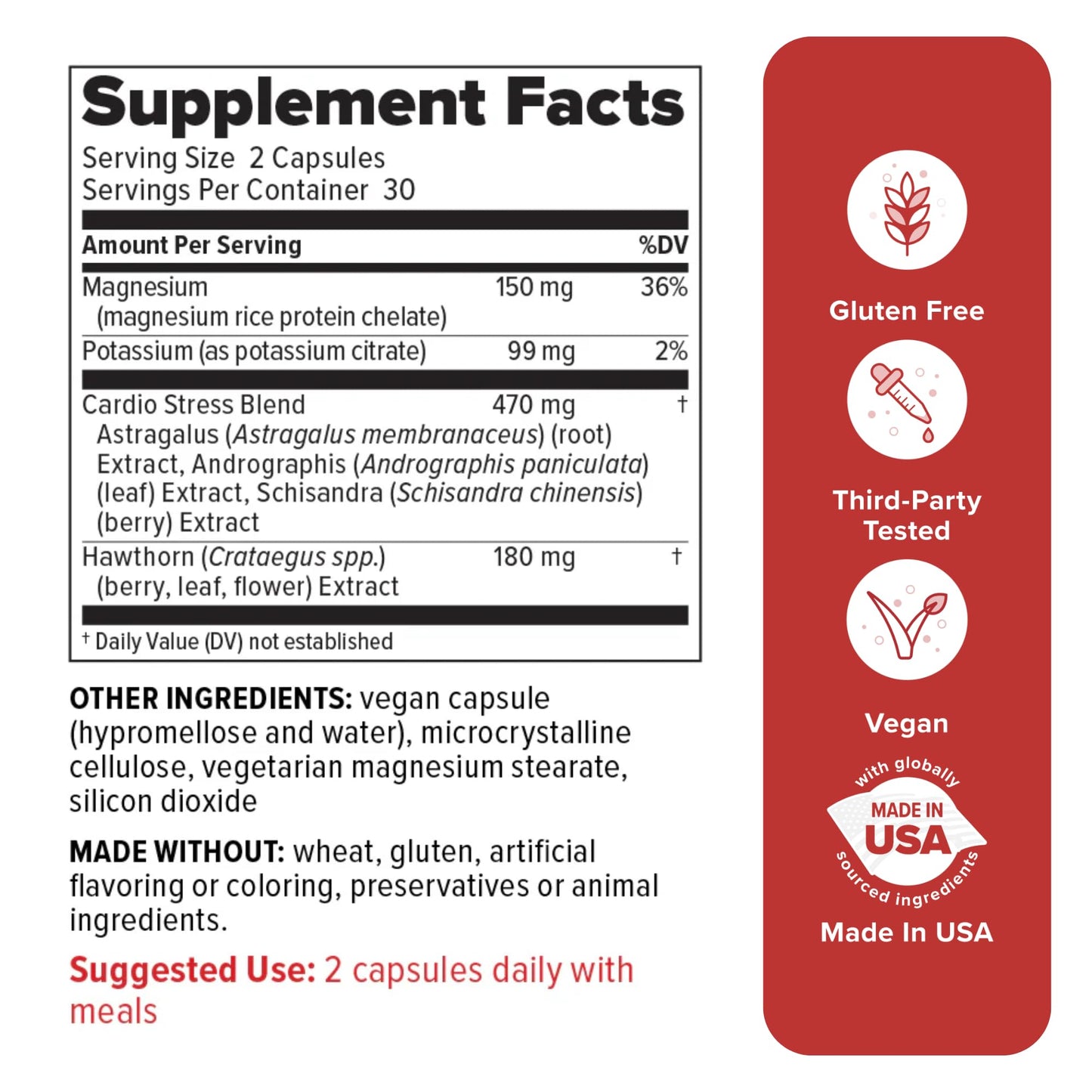 Redd Remedies 120/80 Care Heart Health and Natural Blood Pressure Support Capsules, 60 Count