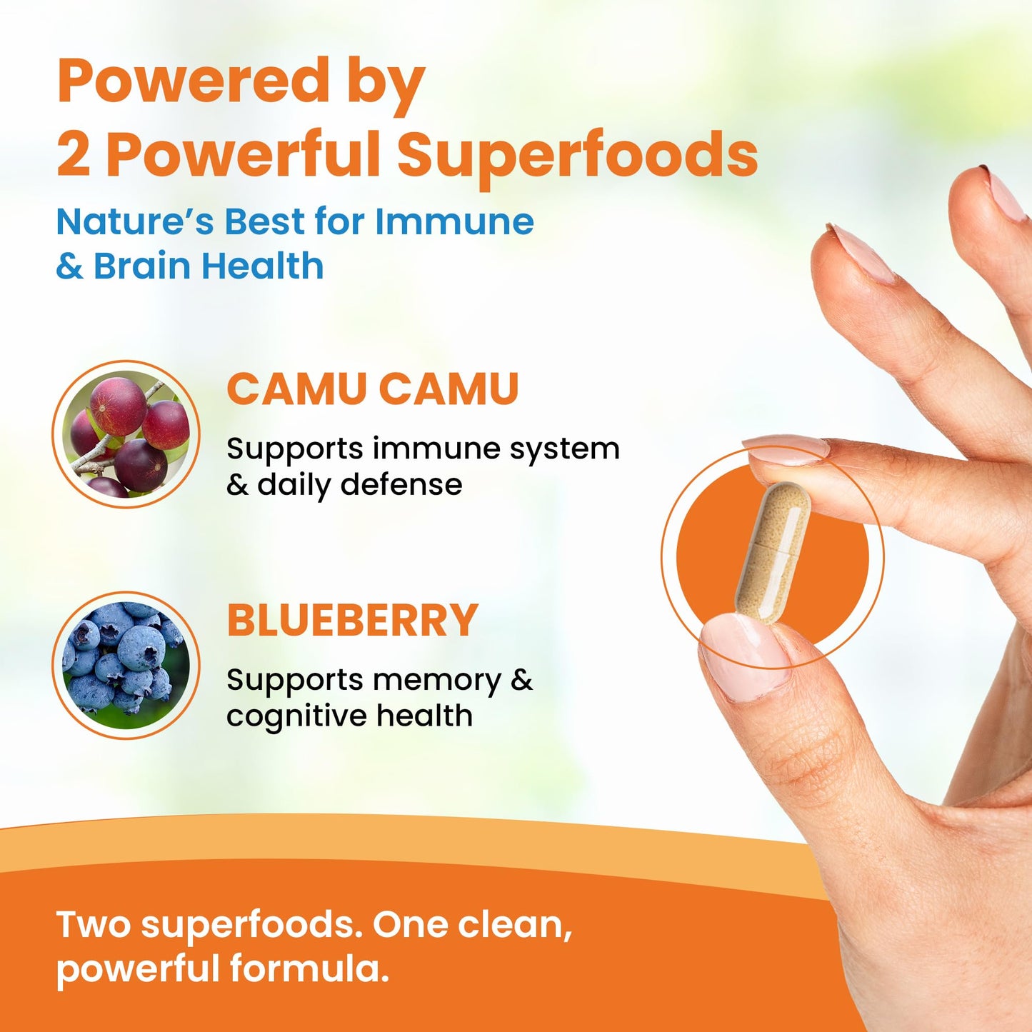 REVITAHEALTH Camu Camu Vitamin C Supplements with Blueberry Extract 120 Capsules