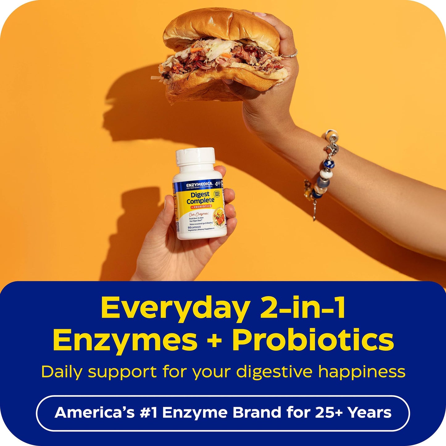 Enzymedica Digest Complete + Probiotics Digestive Enzyme Supplement 90 Capsules