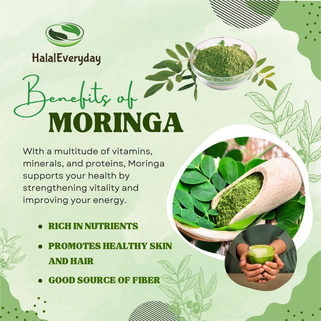 HalalEveryDay Moringa Leaf Powder, 16 oz