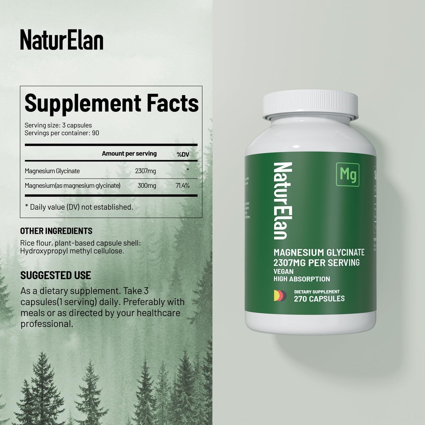 NaturElan Magnesium Glycinate 2307mg Capsule, 270 Count