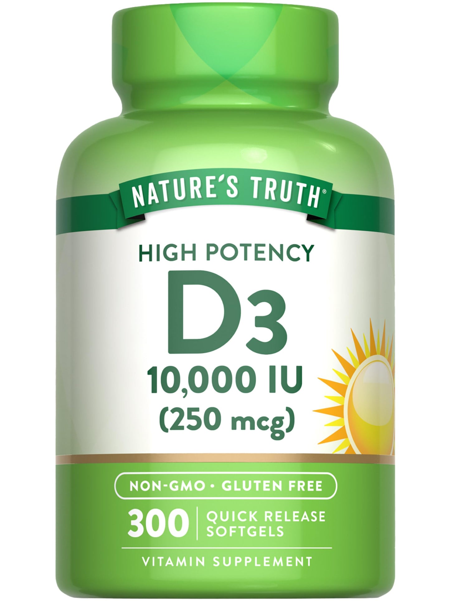 Nature's Truth Vitamin D3 10000 IU Softgels 300 Count