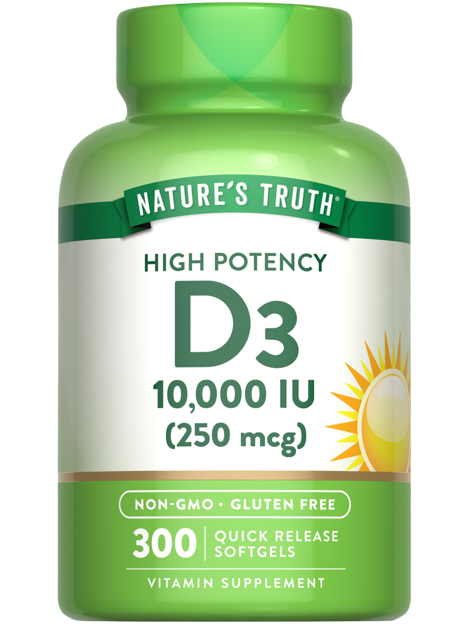 Nature's Truth Vitamin D3 10000 IU Softgels 300 Count