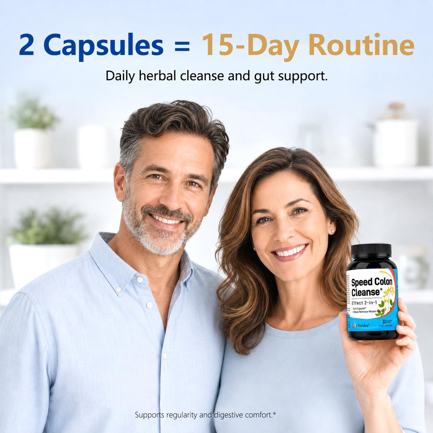 Uslsha Speed Colon Cleanse Advanced 15-Day Gut & Colon Detox Capsule, 30 Count