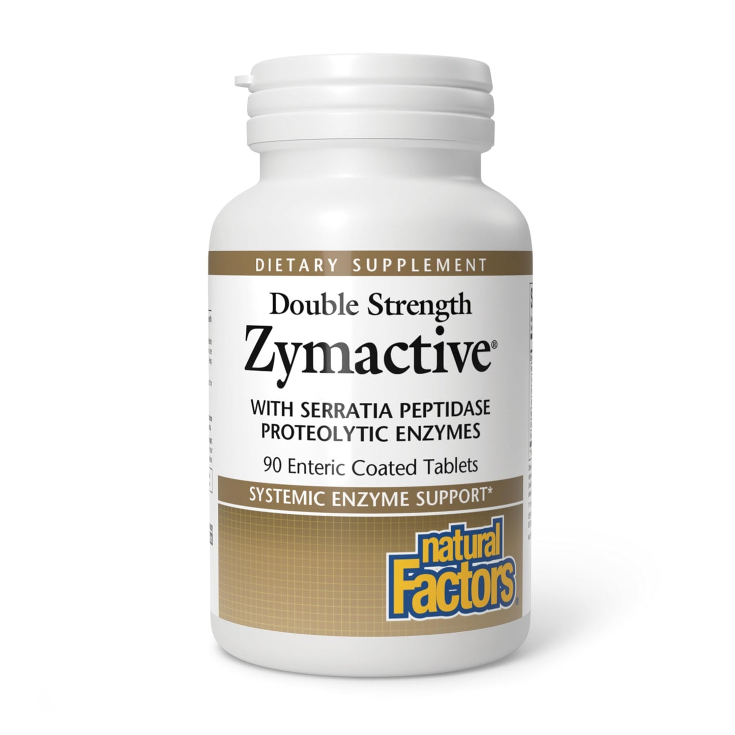 Natural Factors Zymactive Double Strength Enzyme Support for Healthy Inflammatory Response in the Joints and Muscles, 90 Tablets