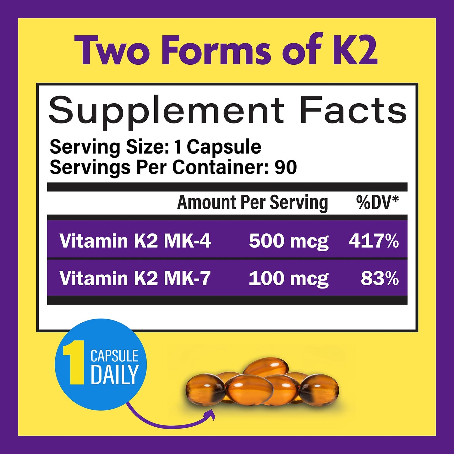 InnovixLabs Choline & Vitamin K2 Bundle - Choline Bitartrate 550mg Capsules (100) & Full Spectrum Vitamin K2 Softgels (90) - 190 Count