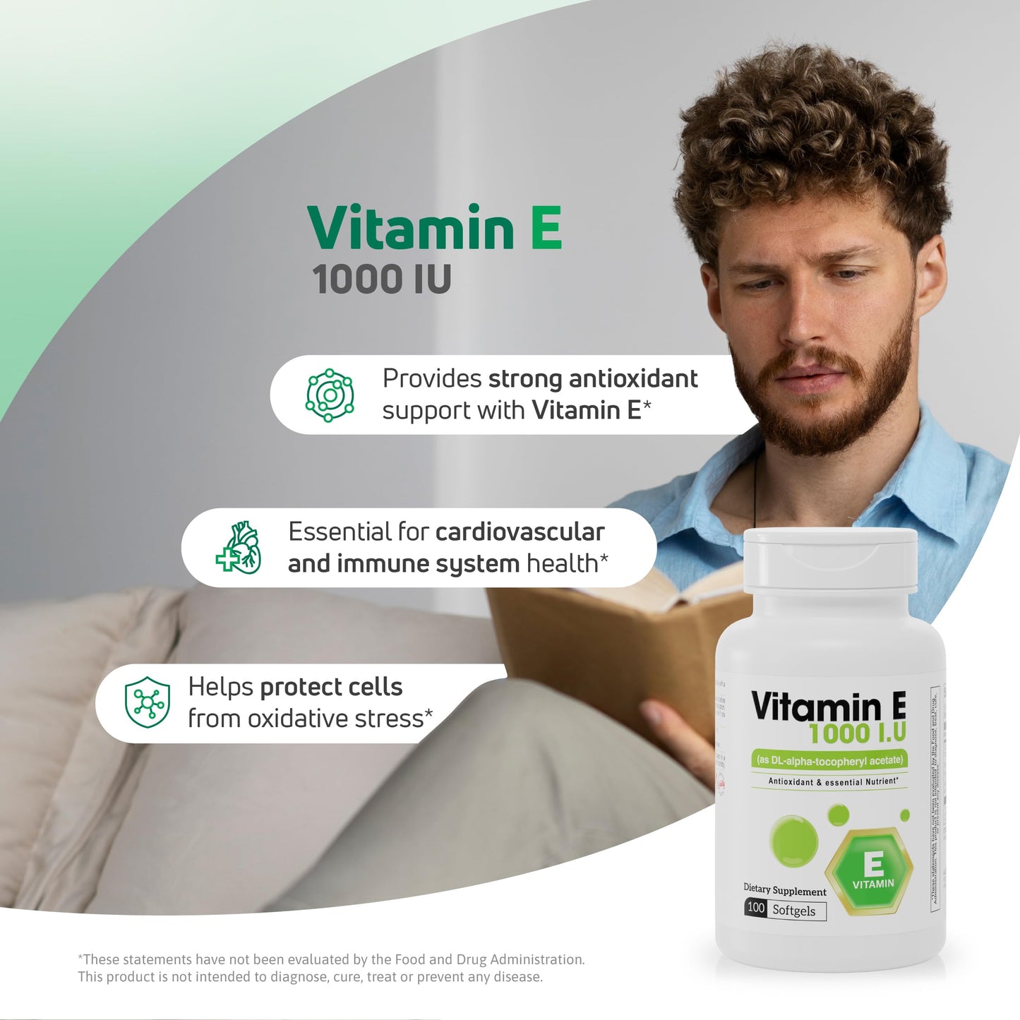 Nutra Nutrition Vitamin E 1000 IU Softgel, 100 Count