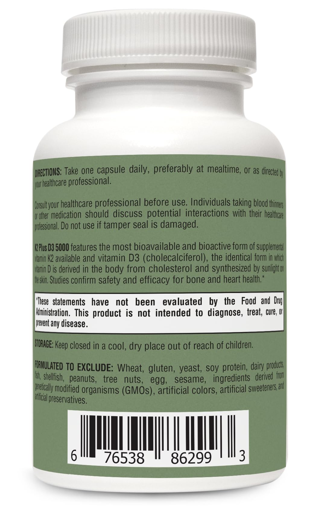HormoneSynergy RetzlerRx Vitamin K2 + D3 5000 IU Capsule, 60 Count