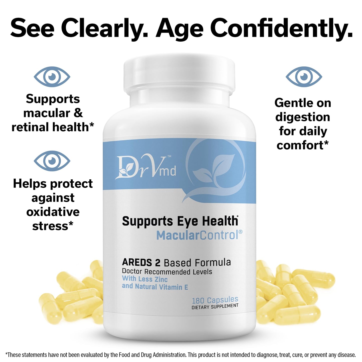 DrVmd AREDS 2 Eye Vitamins Lutein & Zeaxanthin Capsule 180 Count