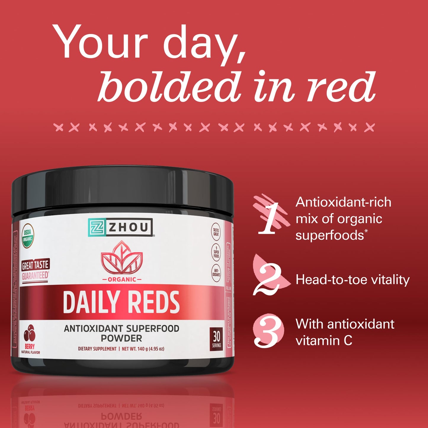 ZHOU Organic Reds Powder 4.95 oz