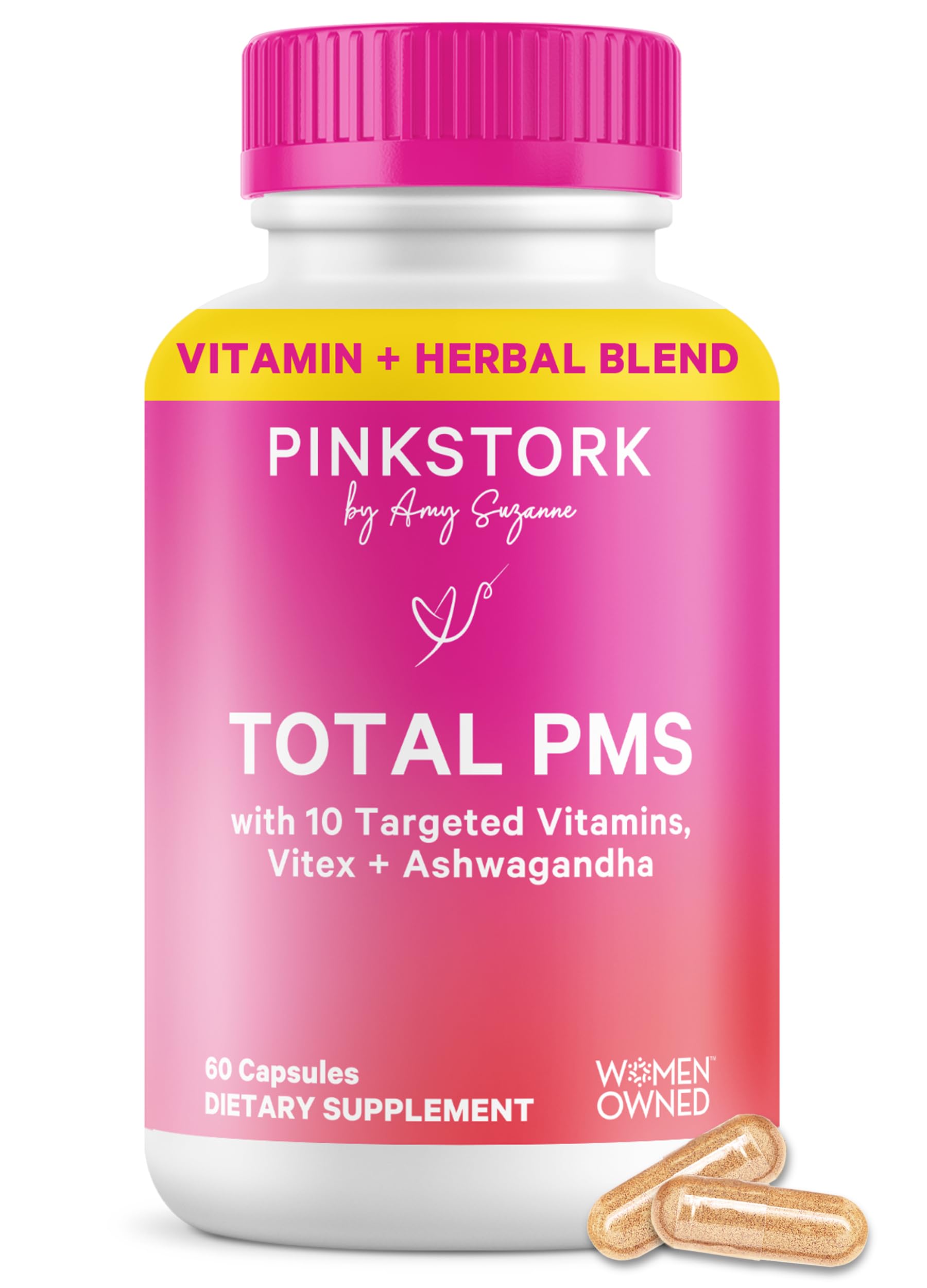 Pink Stork PMS Supplement for Women Hormone Balance Support 60 Capsules