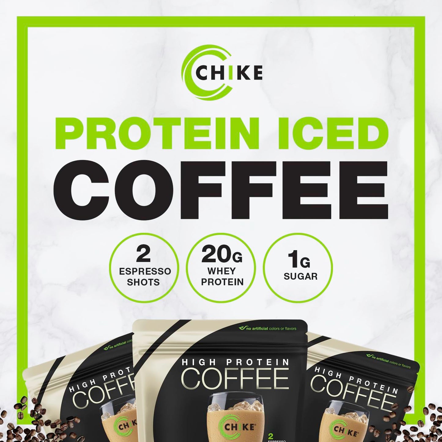 CHIKE Vanilla High Protein Iced Coffee Powder 15.8 Ounce