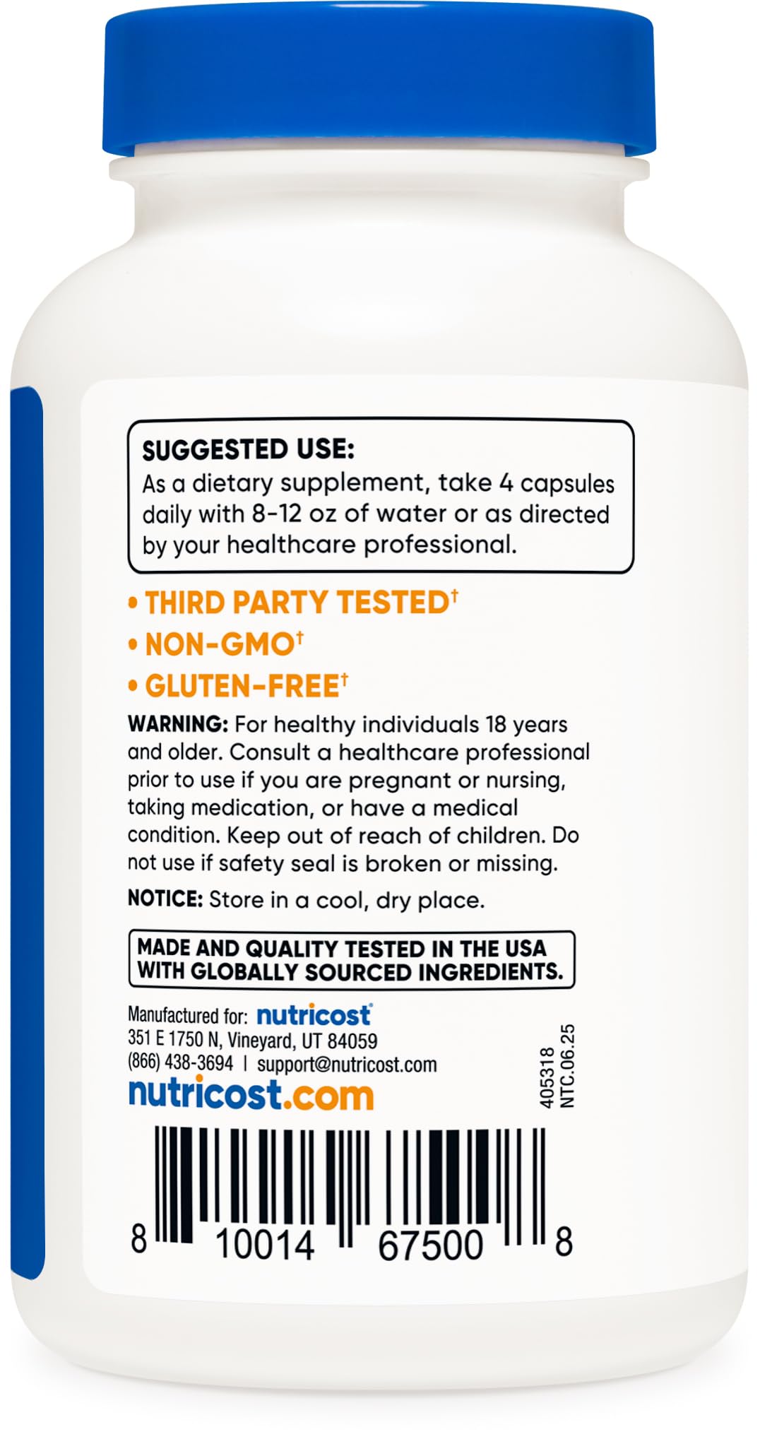 Nutricost L-Leucine 2000mg Vegetarian Capsules, 120 Count