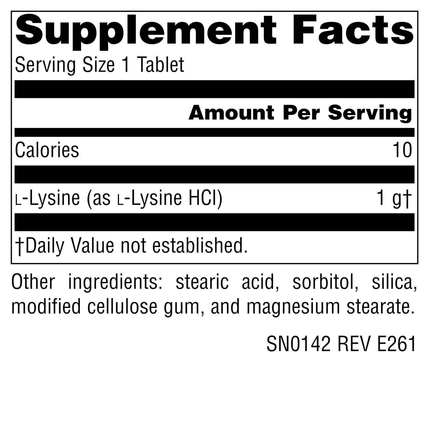 Source Naturals Free-Form L-Lysine 1000 mg Tablet, 100 Tablets