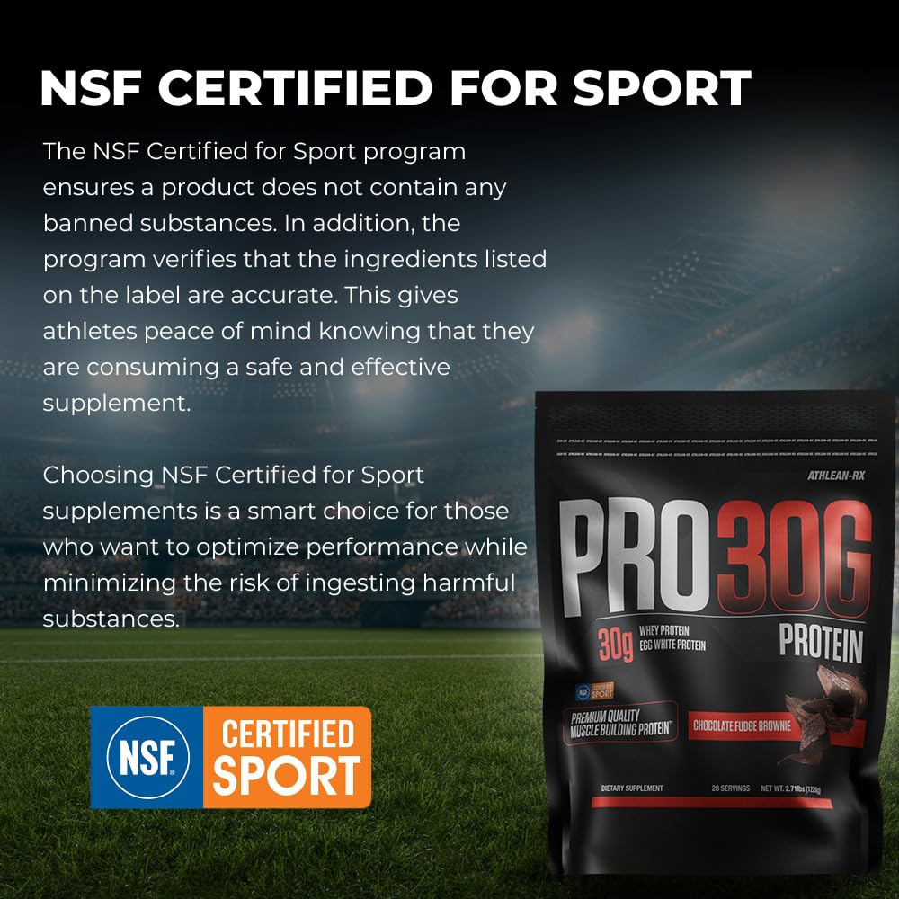 ATHLEAN-RX PRO-30G Premium Whey Protein Isolate Powder Chocolate Fudge Brownie Gluten-Free Low Sugar 44.48 oz