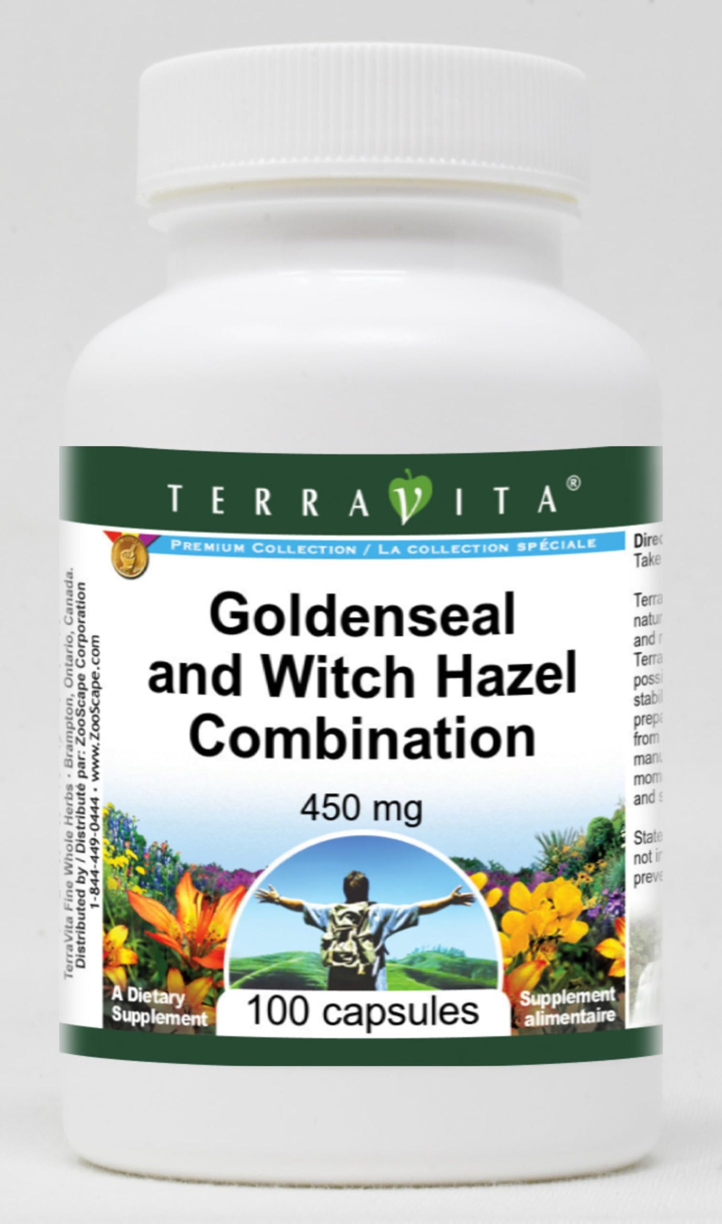 Terravita Goldenseal and Witch Hazel Combination 450 mg Capsules, 300 Count