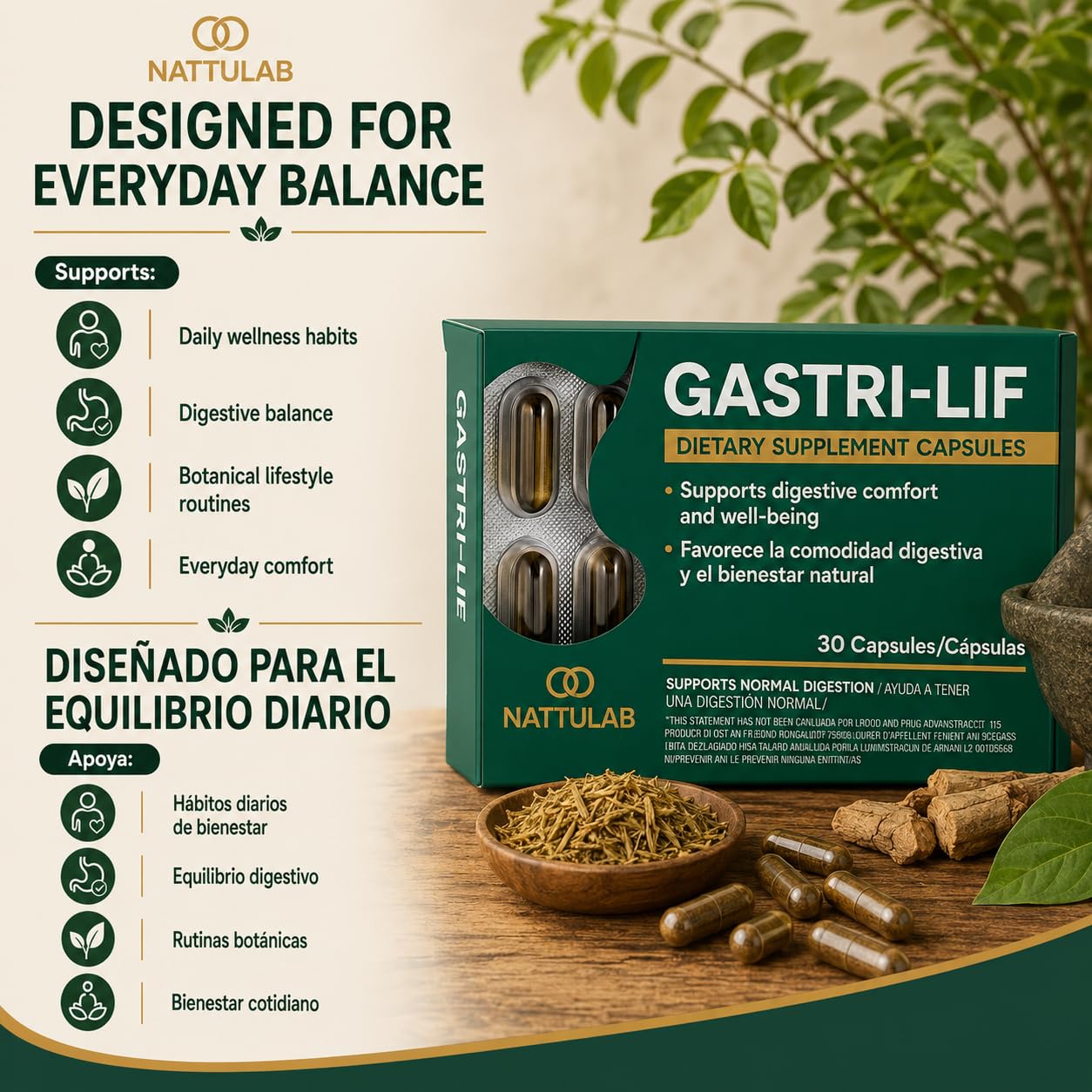 NATTULAB GASTRI-LIF Capsule 1 Count