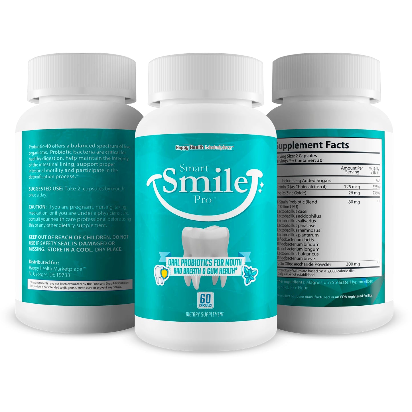 Happy Health Marketplace Smart Smile Pro Capsule, 60 Count