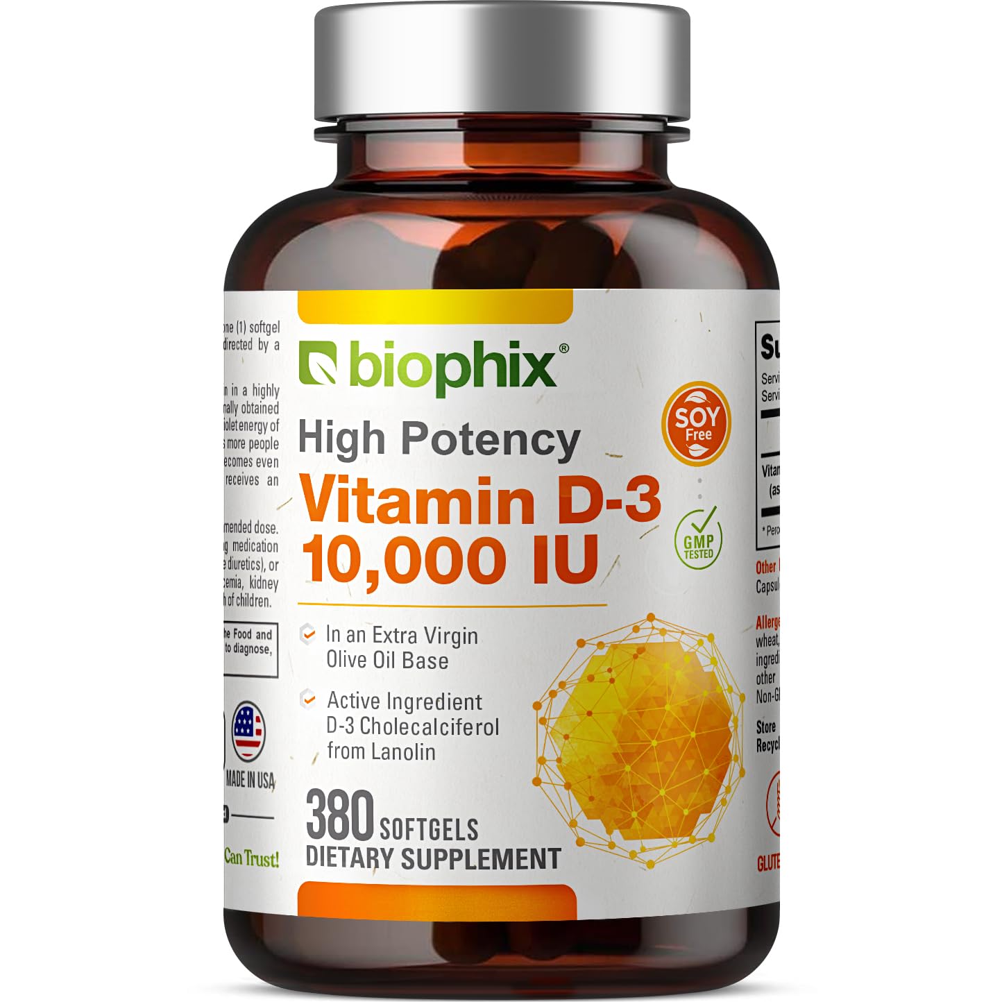 Biophix Vitamin D-3 10000 IU Softgel, 380 Softgels