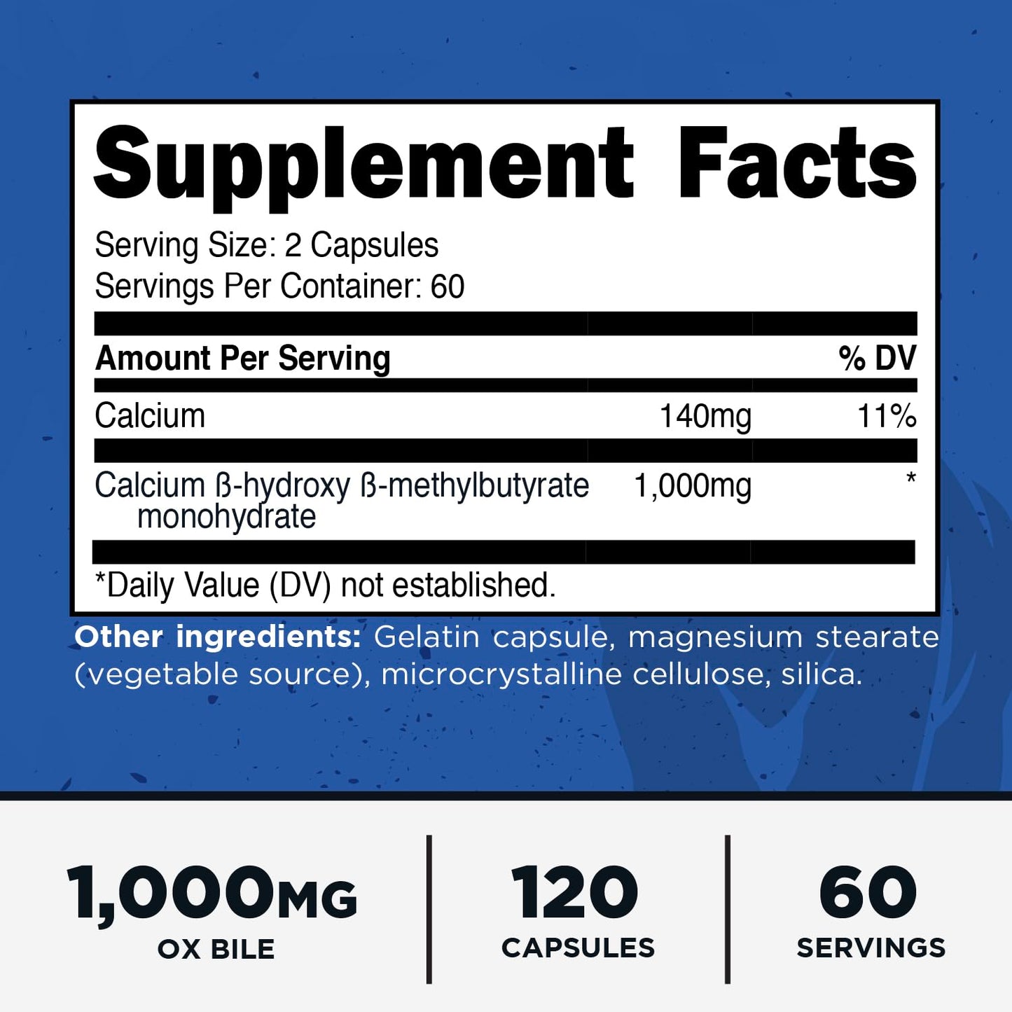Primal HMB 1000mg Capsules, 120 Count