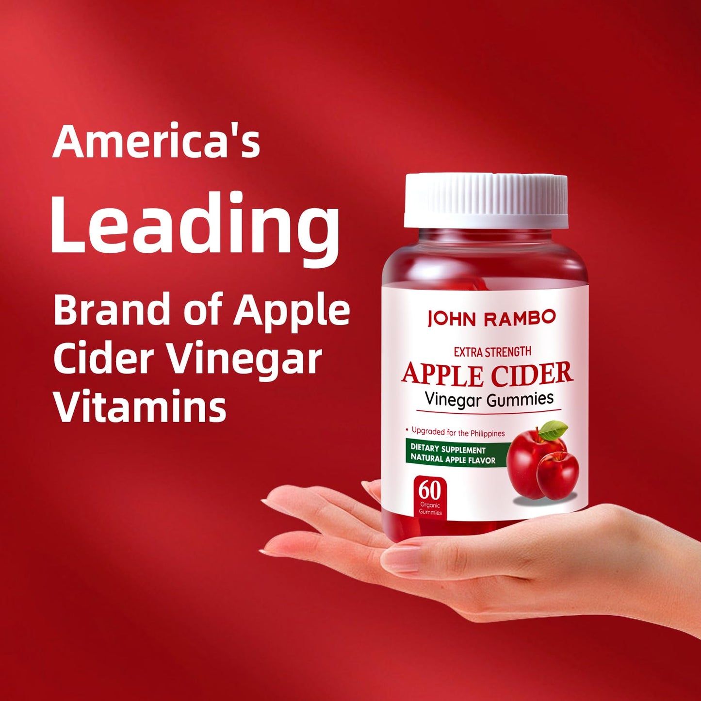 JOHN RAMBO Apple Cider Vinegar Gummies for Gut Health Capsule 60 Capsules