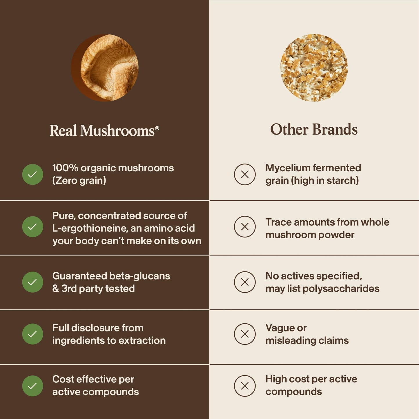 Real Mushrooms Ergothioneine Supplement – Golden Oyster Mushroom with Beta-Glucans – L-Ergothioneine Extract Powder, Capsules, 60 Count
