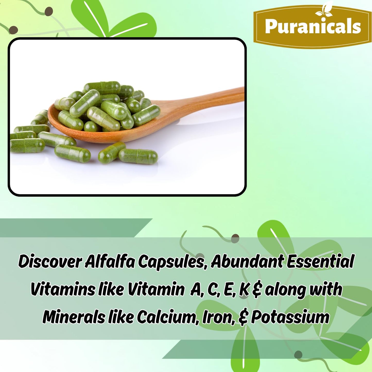 Puranicals Alfalfa Capsules 600mg per Serving, 320 Count