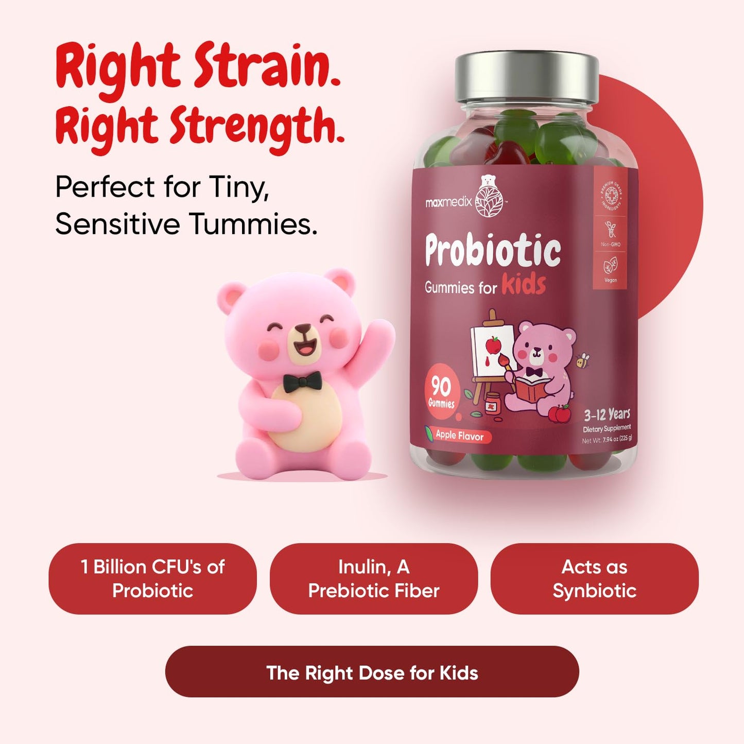 Maxmedix Kids Iron with Vitamin C Gummies + Kids Probiotics Gummies