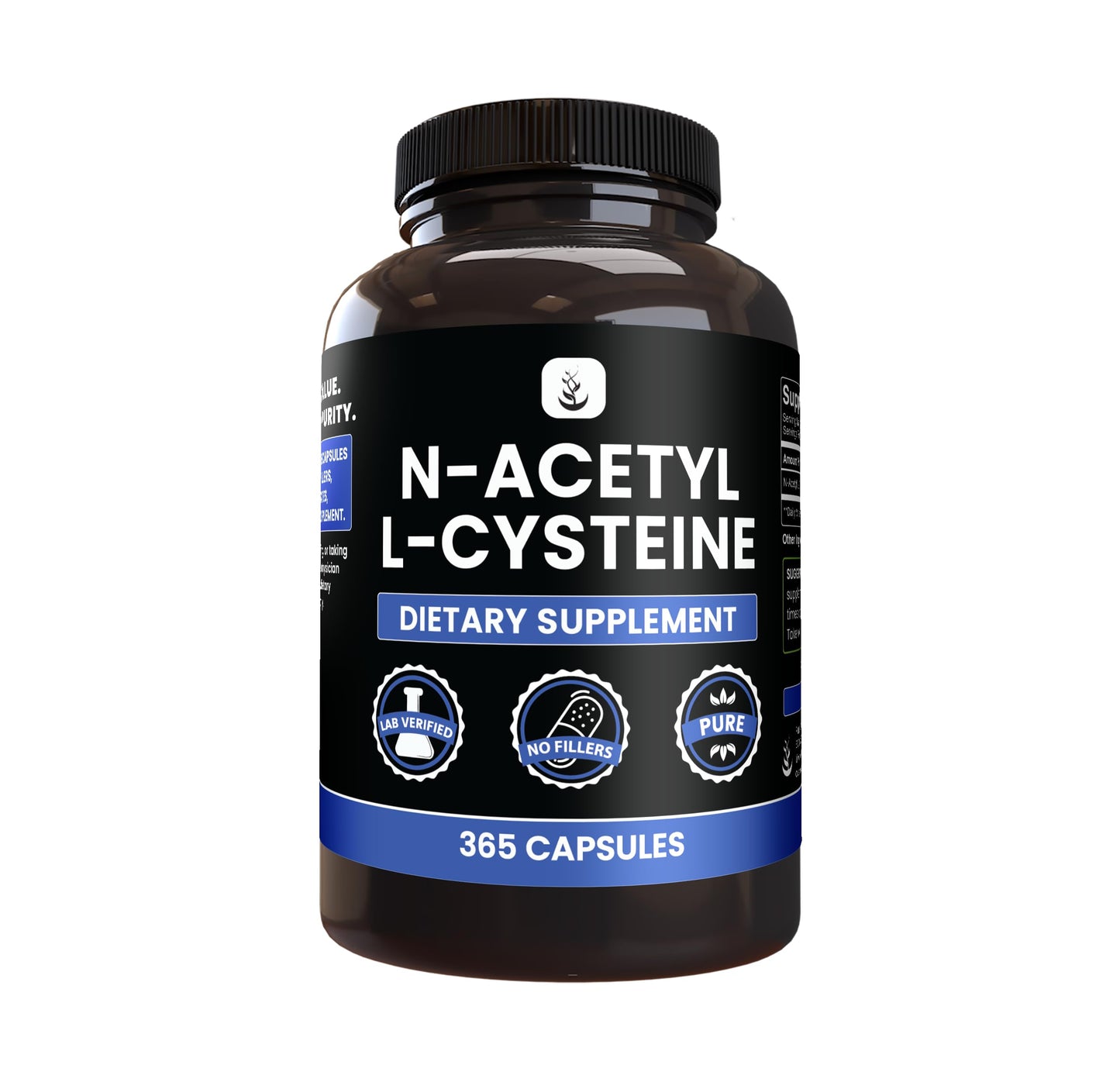PURE ORIGINAL INGREDIENTS N-Acetyl L-Cysteine Capsules, 365
