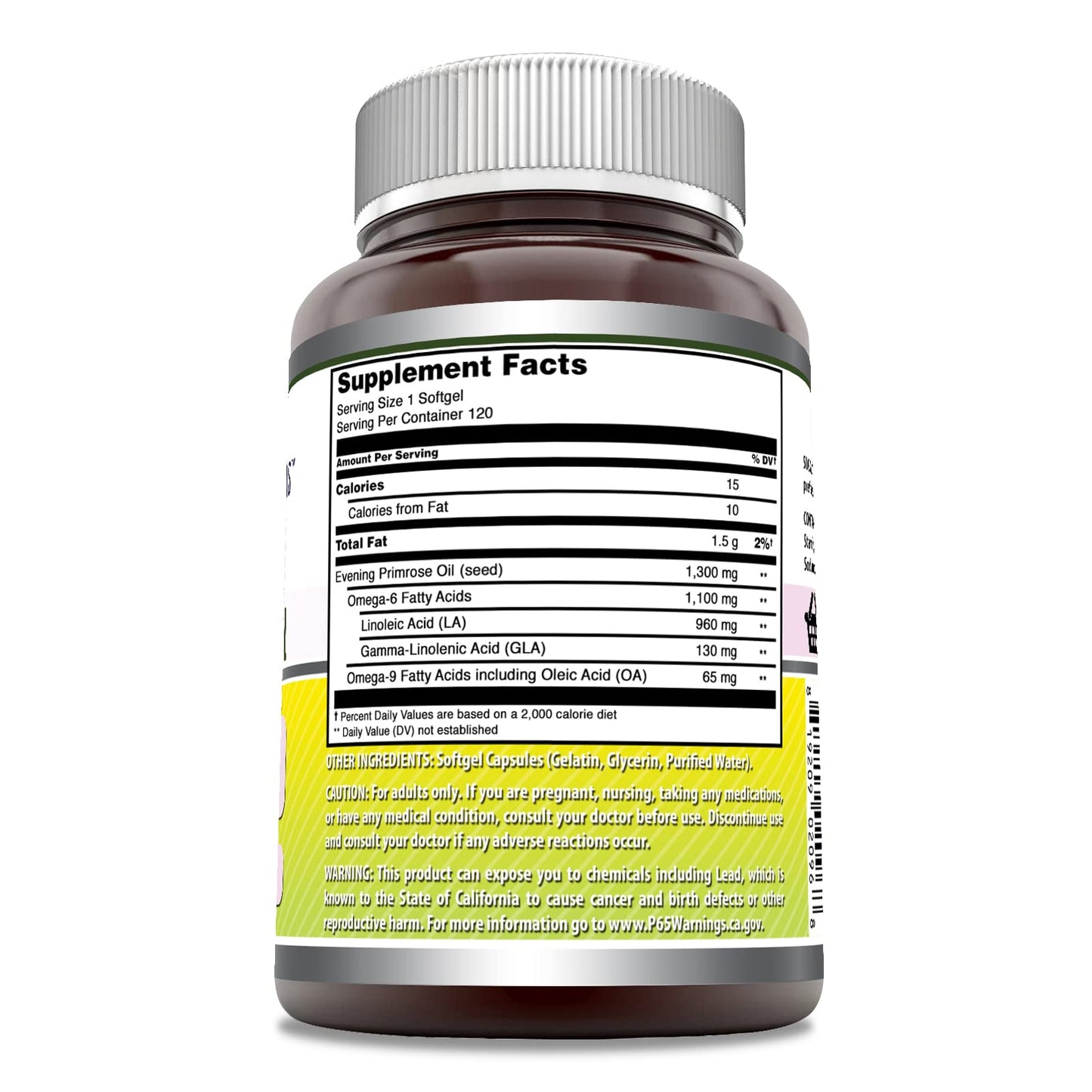 Amazing Nutrition Evening Primrose Oil 1300mg, 10% GLA Softgels 1 Count