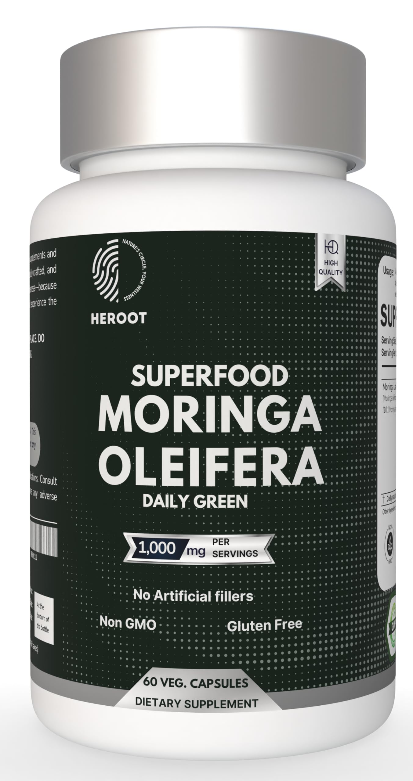 Heroot Organic Moringa Capsules 60 Capsules