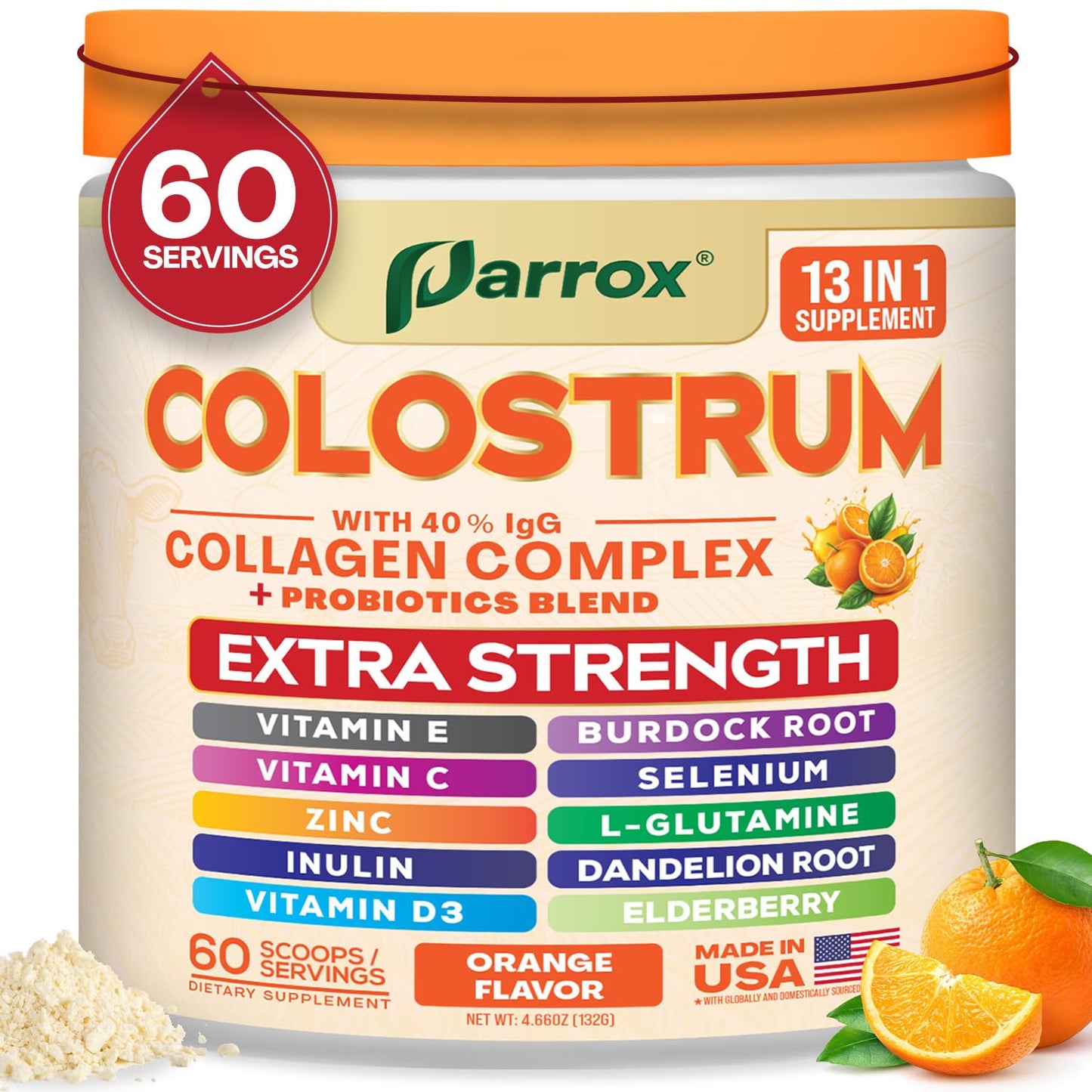 Parrox Colostrum Powder, 60 Servings