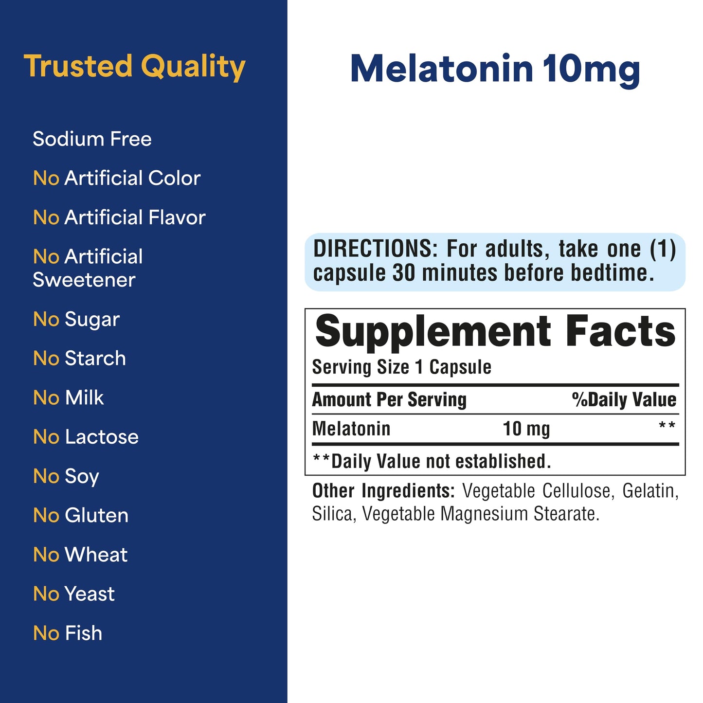 Puritan's Pride Premium Super Strength Melatonin 10mg Sleep Aid Capsule, 240 Capsules